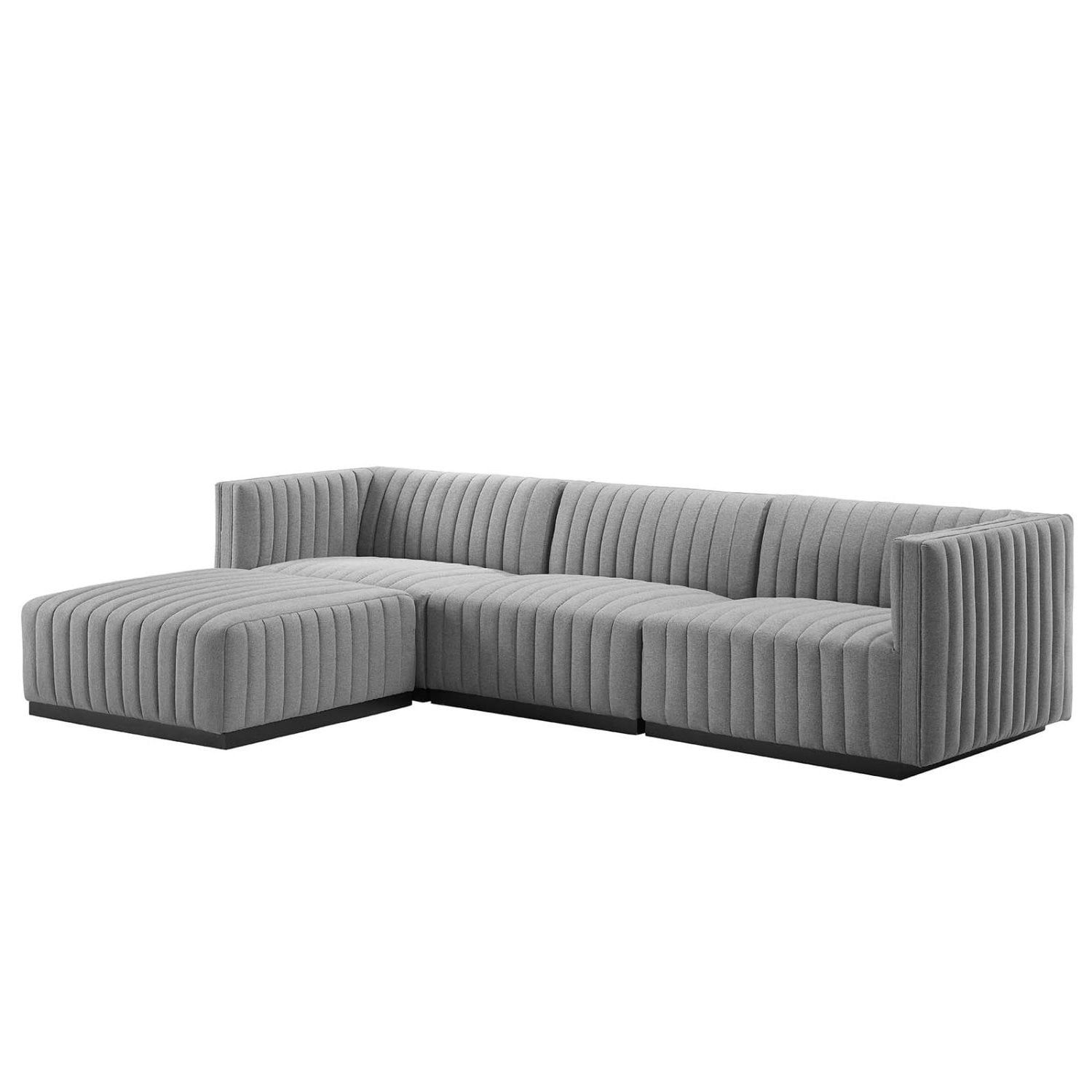 Modular Sectional Sofa Couch, Black Grey Gray, Fabric, French Living Lounge Cafe Lobby ... within Sectional Sofa Couch, Beige, Fabric, Lounge Living