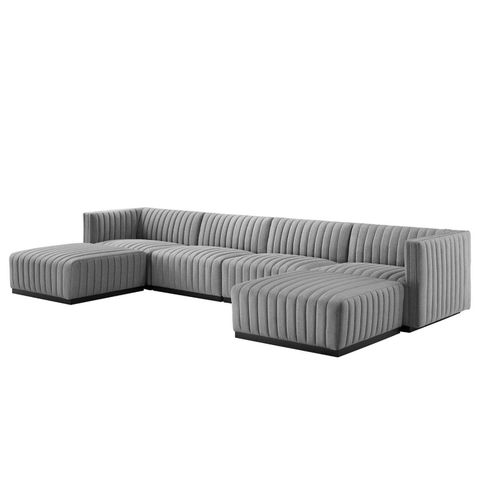 Modular Sectional Sofa Couch, Black Grey Gray, Fabric, French Living ... with regard to How a Black and Gray Fabric Modular Sofa Can Transform Your Living Space into a French Lounge