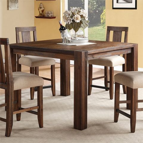 Modus Meadow 54" Square Counter Height Dining Table In Brick Brown ... for Finding the Perfect Brown Counter Height Square Table for Your Space