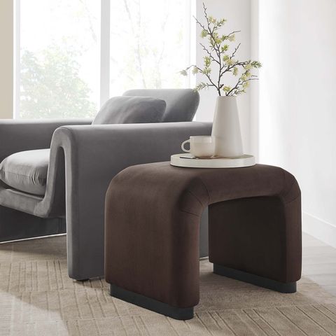 Modway Koda Performance Velvet Waterfall Stool In Black Chocolate Brown - Walmart.com regarding Elevate Your Space with the Koda Velvet Waterfall Stool