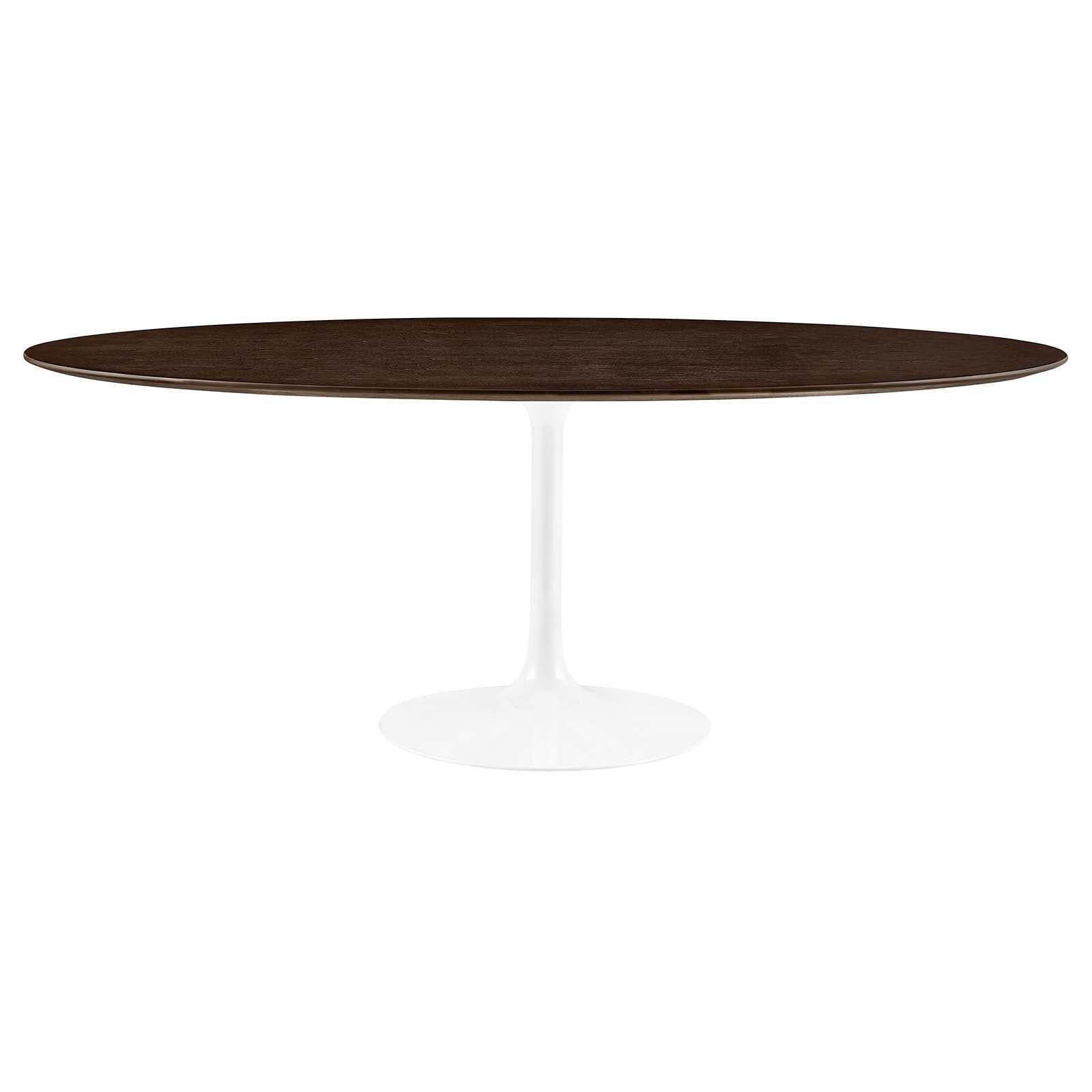 Modway Lippa 78&quot; Oval Dining Table In White Cherry Walnut - Walmart.com within Lippa 78&quot; Oval Wood Top Dining Table In White