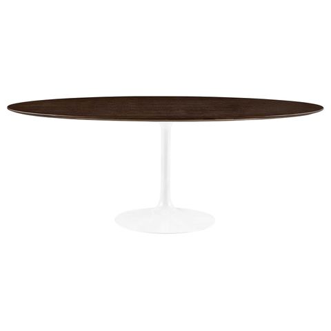 Modway Lippa 78" Oval Dining Table In White Cherry Walnut - Walmart.com within Lippa 78" Oval Wood Top Dining Table In White