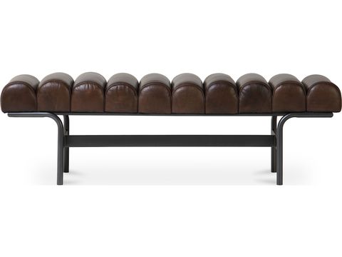 Moe's Home Harrison Dark Brown Leather Accent Bench | Meqn103120 for Harrison Bench Dark Brown