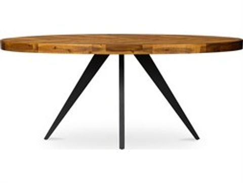 Moe's Home Parq Round Wood Amber Dining Table | Metl102914 in Styling Your Space with a Parq Round Dining Table