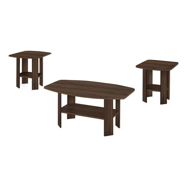 Monarch Specialties Dark Walnut Composite Accent Table Set - 3-Piece | Rona for Unveiling the Warmth of Dark Taupe 3-Piece Dining Sets