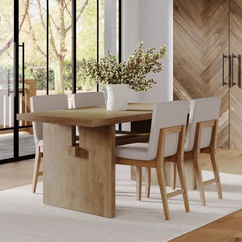 Nathan James Briggs Modern Dining Table For 6, Small Rectangle Dining ... inside The smart choice: Why compact rectangular dining tables suit modern urban lifestyles