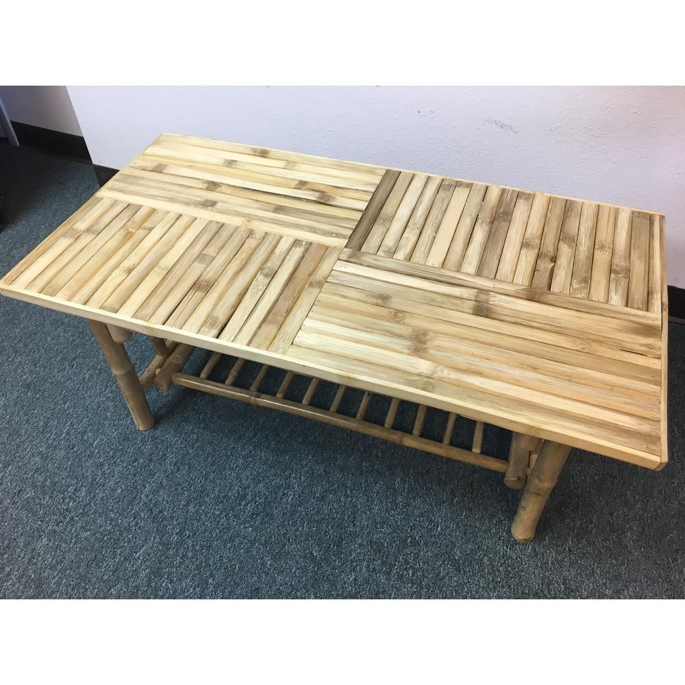 Natural Lacquer Finish Bamboo Coffee Table-Bct-28 - The Home Depot throughout Finding the Perfect Natural Bamboo Table with Rods for Your Space