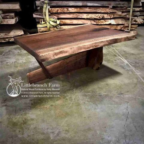 Natural Wood Slab Coffee Table - Littlebranch Farm within Exploring the Unique Appeal of Oak Solid Wood Rock Plate Coffee Tables