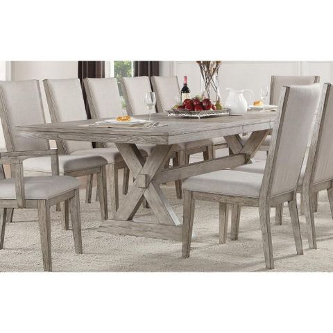 New Acme Zumala Rectangle Dining Table With Marble Tabletop And Wooden ... pertaining to Zumala Dining Table, Marble And Weathered Oak