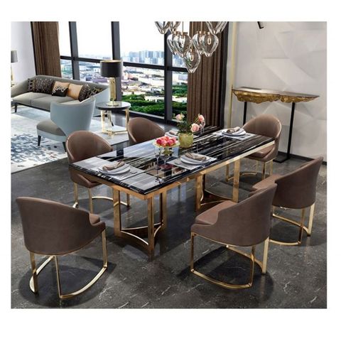 New Design Luxury Rectangle Marble Dining Table With Metal Base - China ... with The timeless appeal of rectangular marble dining tables with metal bases in modern interiors