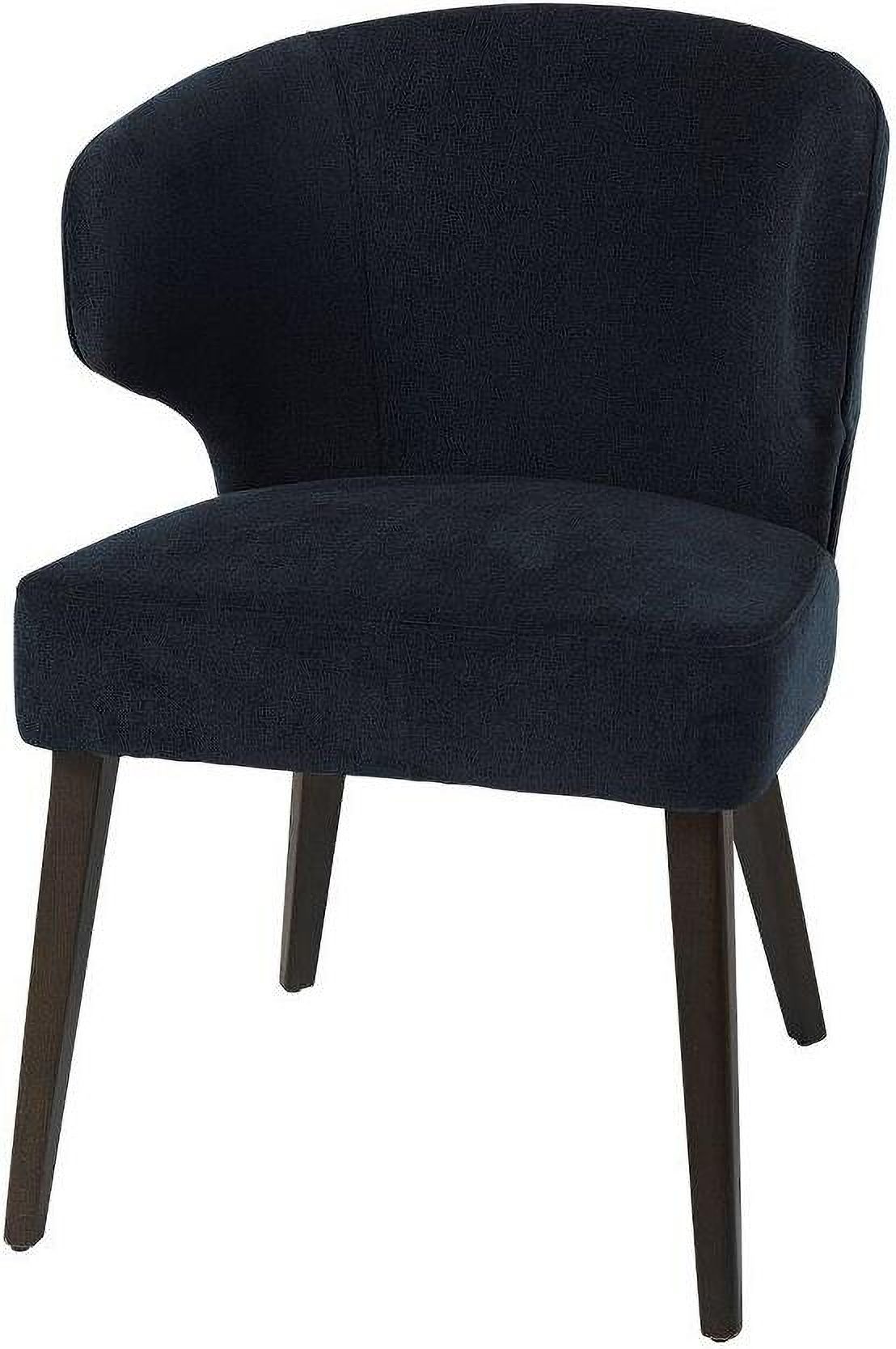 Niles Navy Fabric Seat With Dark Brown Wooden Legs Wingback Dining ... with Discovering Comfort The Niles Bench With Fabric Seat Explained