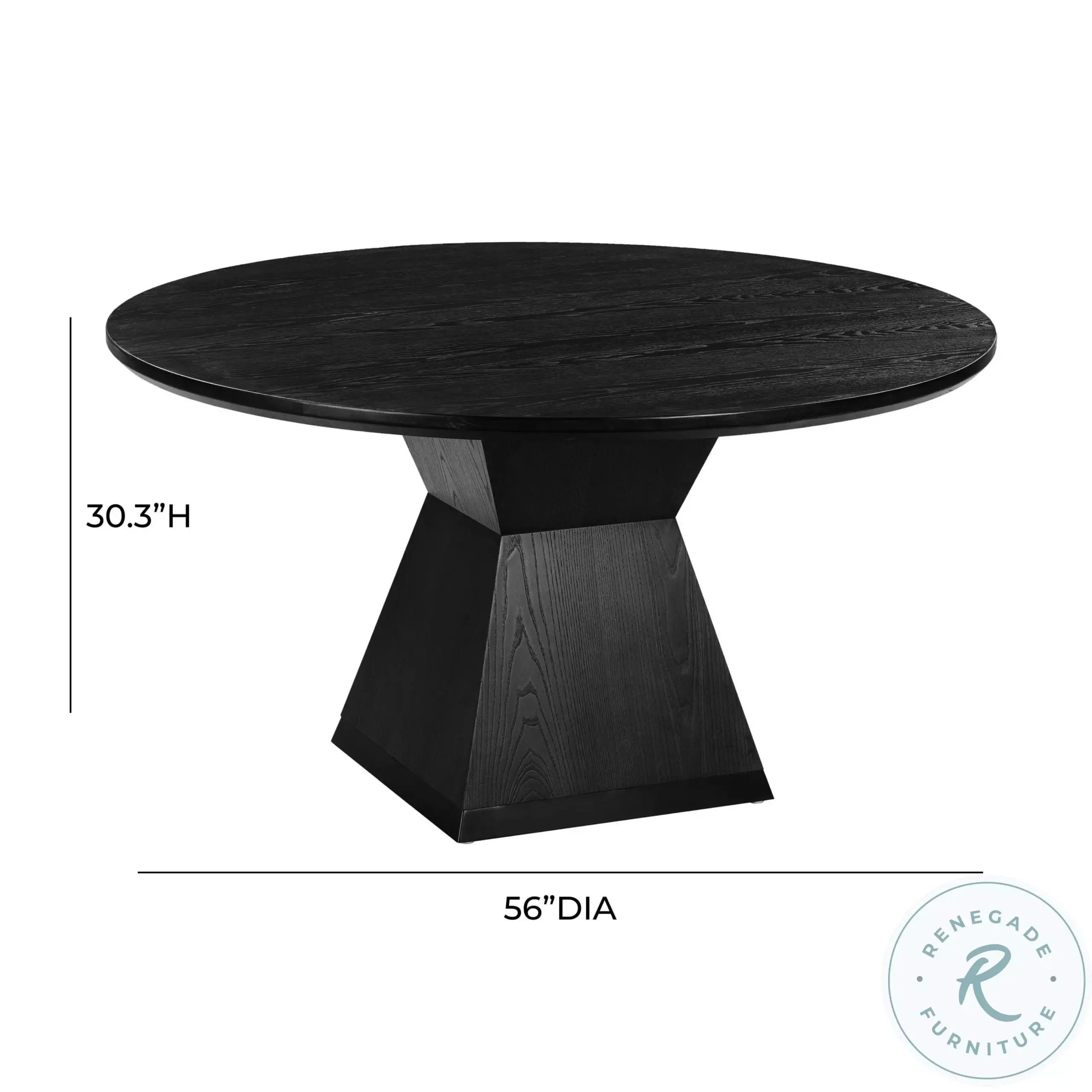 Nolan Black Wood 56&quot; Round Dining Table From Coleman Furniture ... regarding Exploring the Unique Aesthetic of Natural Wood in Dining Spaces