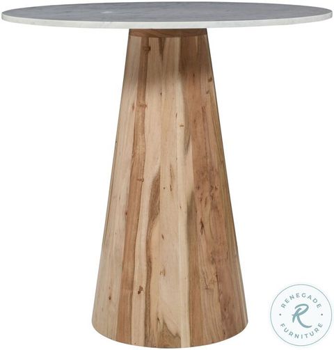 Nolan Natural Pedestal And Marble 30" Round Dining Table From Jofran ... with regard to Nolan Natural Wood Round Dining Table