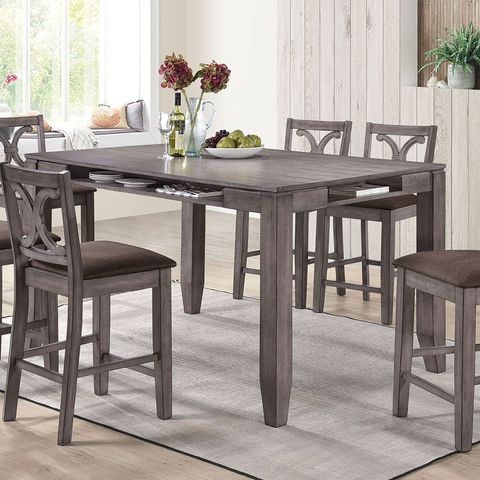 Norabel Counter Height Rectangular Dining Table (Gray Oak) By Acme ... throughout Understanding the Craftsmanship of the ACME Harald Dining Table Gray Oak