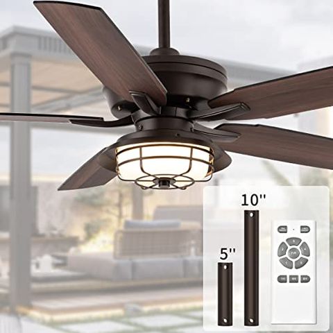 Norfolk 52" Ceiling Fan With Lights And Remote - Indoor/Outdoor Use ... inside Quiet Waterproof Ceiling Fan For Outdoor Use