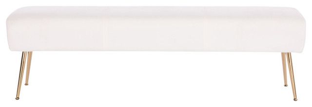 O'donell Linen Bench - Midcentury - Upholstered Benches - By Afb Decor ... for O'donell Pu Bench