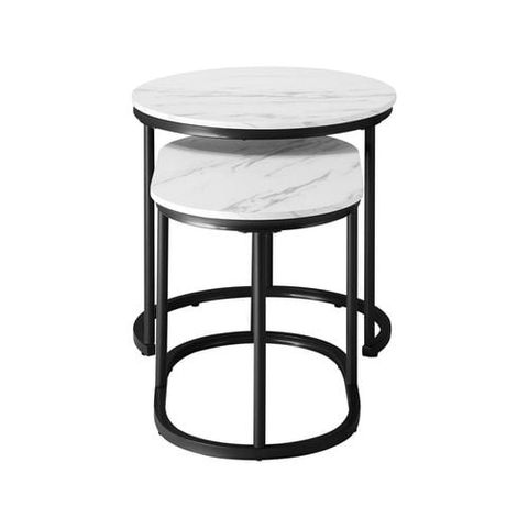 Oikiture Set Of 2 Coffee Table White & Black - Bunnings Australia regarding Davis Coffee Tables White/Black, 2-Piece Set
