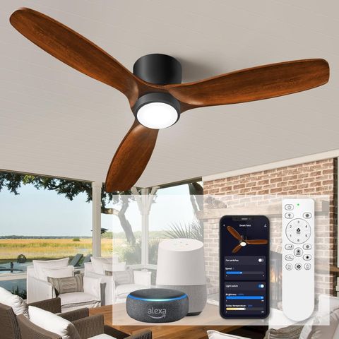 Okeli 52” Smart Ceiling Fans With Lights Remote,Voice Alexa App Control ... with regard to Designing Outdoor Spaces with Smart Ceiling Fans for Modern Homes