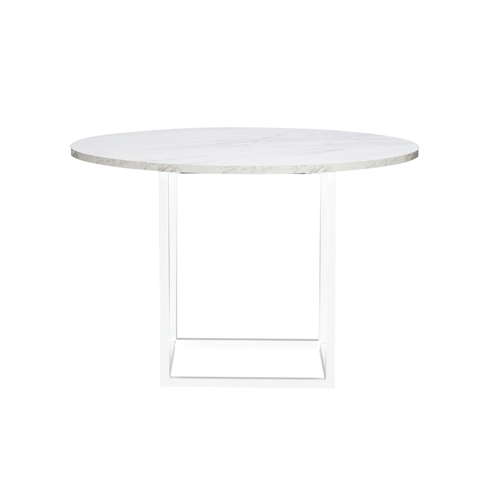 Optical Dining Table White Marble - 1.2M Round - White | Innovative ... pertaining to Holly &amp; Martin Oden Dining Table In White