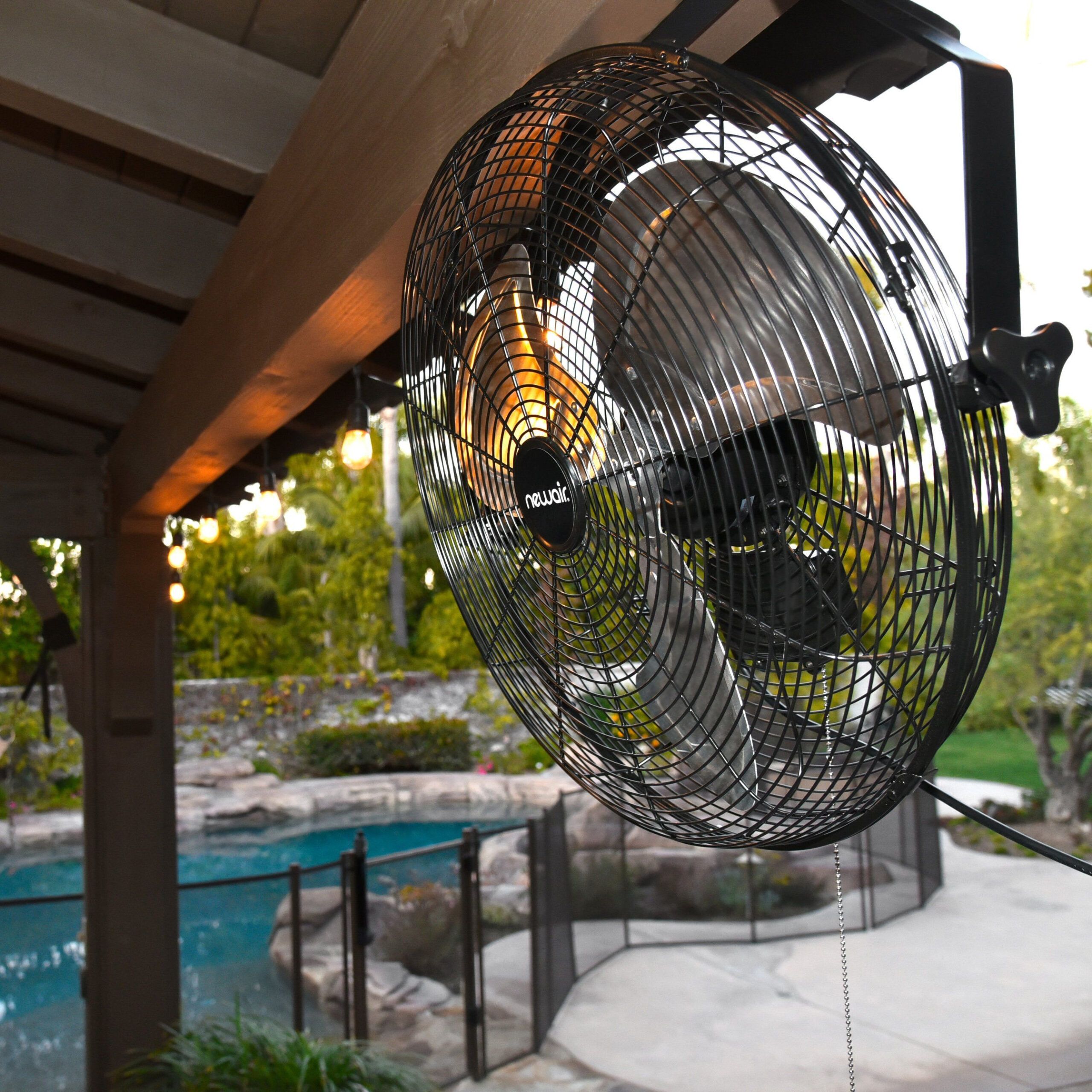 Outdoor-Rated Fan - Floor Or Wall Mounted - 18-Inch | Newair | Wall ... with Weatherproof Ceiling Fan For Pool Area
