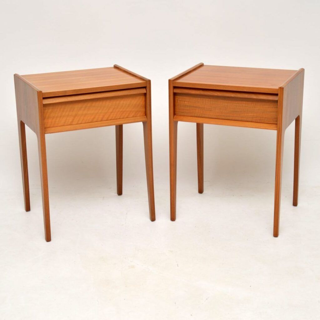 Pair Of 1960'S Vintage Walnut Bedside Tables By Younger - Retrospective ... throughout Vintage 1960S Pair Of Walnut Wood Nesting Tables