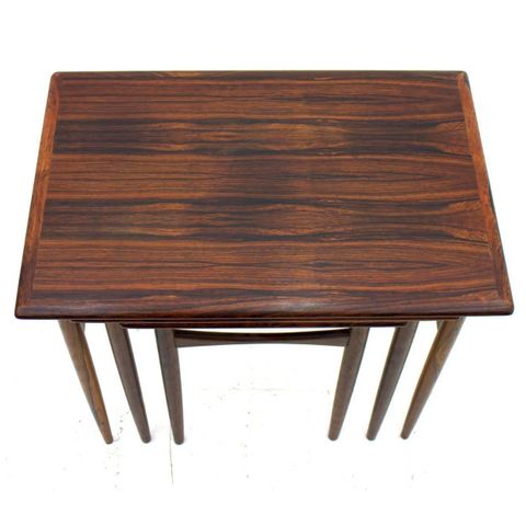 Pair Of Nesting Tables 1960 Denmark Teak Wood For Sale At 1Stdibs for Vintage 1960S Pair Of Walnut Wood Nesting Tables