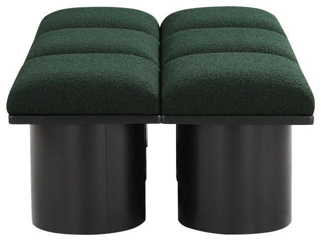 Pavilion Black Boucle Fabric Bench - Contemporary - Upholstered Benches - By Meridian Furniture ... for Luka Boucle Fabric Upholstered Bench, Black