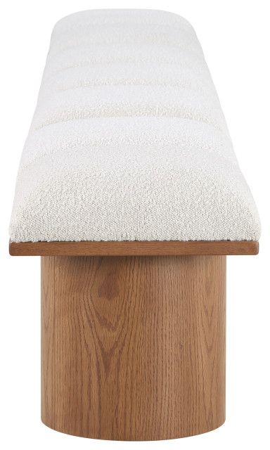 Pavilion Black Boucle Fabric Bench - Transitional - Upholstered Benches ... for Wilshire Boucle Fabric Upholstered Bench, Cream, Walnut Finish