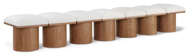 Pavilion Black Boucle Fabric Bench - Transitional - Upholstered Benches ... with Wilshire Boucle Fabric Upholstered Bench, Cream, Walnut Finish