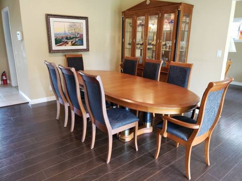 Pecan Wood Dining Set: Extendable Table Seats 4-8 Crystal - Etsy regarding Old Town Extendable Dining Table, Warm Pecan Brown