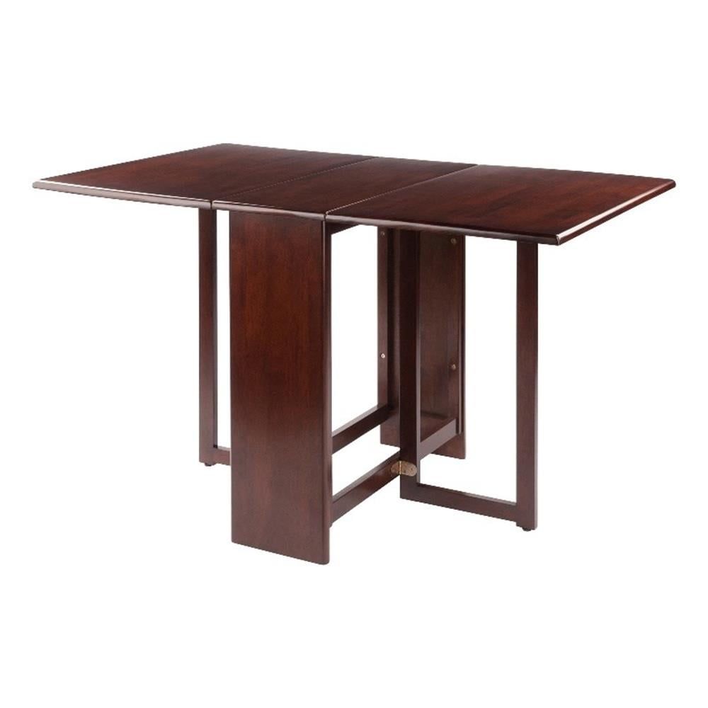 Pemberly Row Double Drop Leaf Transitional Solid Wood Dining Table In Walnut - Walmart.com with regard to The Winsome Perrone Walnut Table A Designer's Guide to Versatile Dining