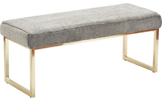 Pemberly Row Modern / Contemporary Giselle Chic Gold Bench Faux Fur ... with Understanding the Appeal of Gold and Faux Fur in Modern Furniture