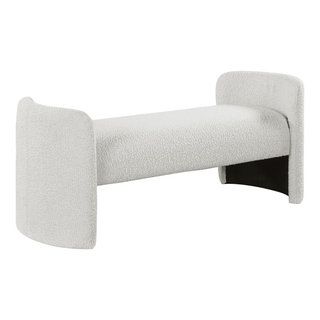 Peyton Boucle Fabric Upholstered Bench - Transitional - Upholstered ... with regard to Luka Boucle Fabric Upholstered Bench, Cream