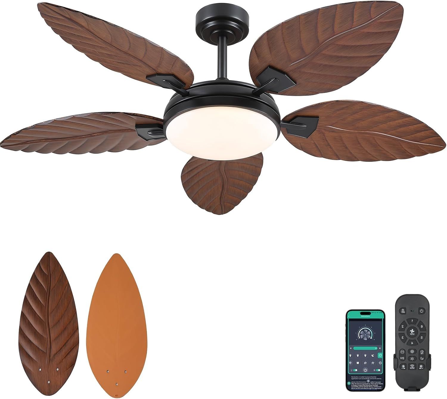 Phorus 52 Inch Tropical Ceiling Fans With Lights And Remote,Outdoor ... regarding Modern Outdoor Ceiling Fan For Tropical Climate