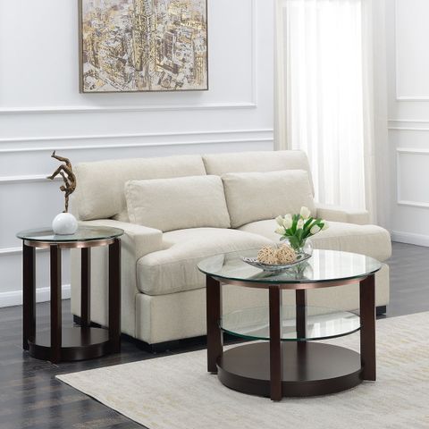 Picket House Benton 2Pc Table Set - Glass Top, Espresso - Walmart.com regarding Picket House Furnishings Astoria 2Pc Occasional Table Set