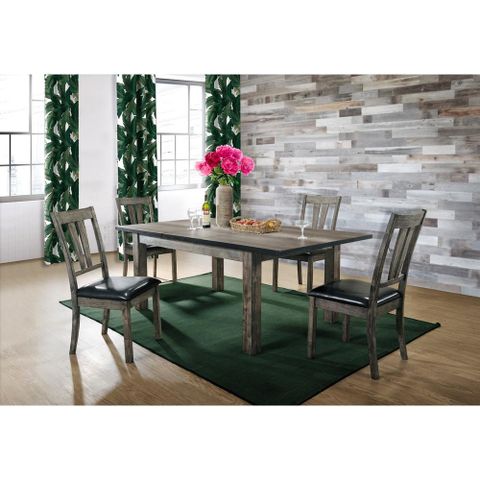 Picket House Furnishings Grayson 5 Piece Extendable Dining Set In Gray ... pertaining to Picket House Furnishings Grayson Extendable Dining Table In Gray Oak