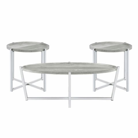 Picket House Furnishings Niko 3Pc Occasional Table Set In Chrome ... regarding Key Features and Benefits of the Percy 3PC Occasional Table Set