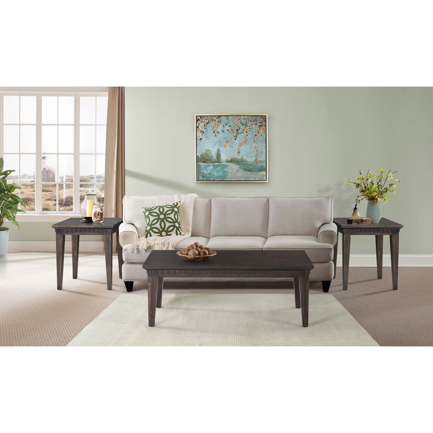 Picket House Furnishings Steele 3Pc Occasional Table Set, Gray Oak ... for Picket House Furnishings Drew 3Pc Occasional Table Set In Cherry