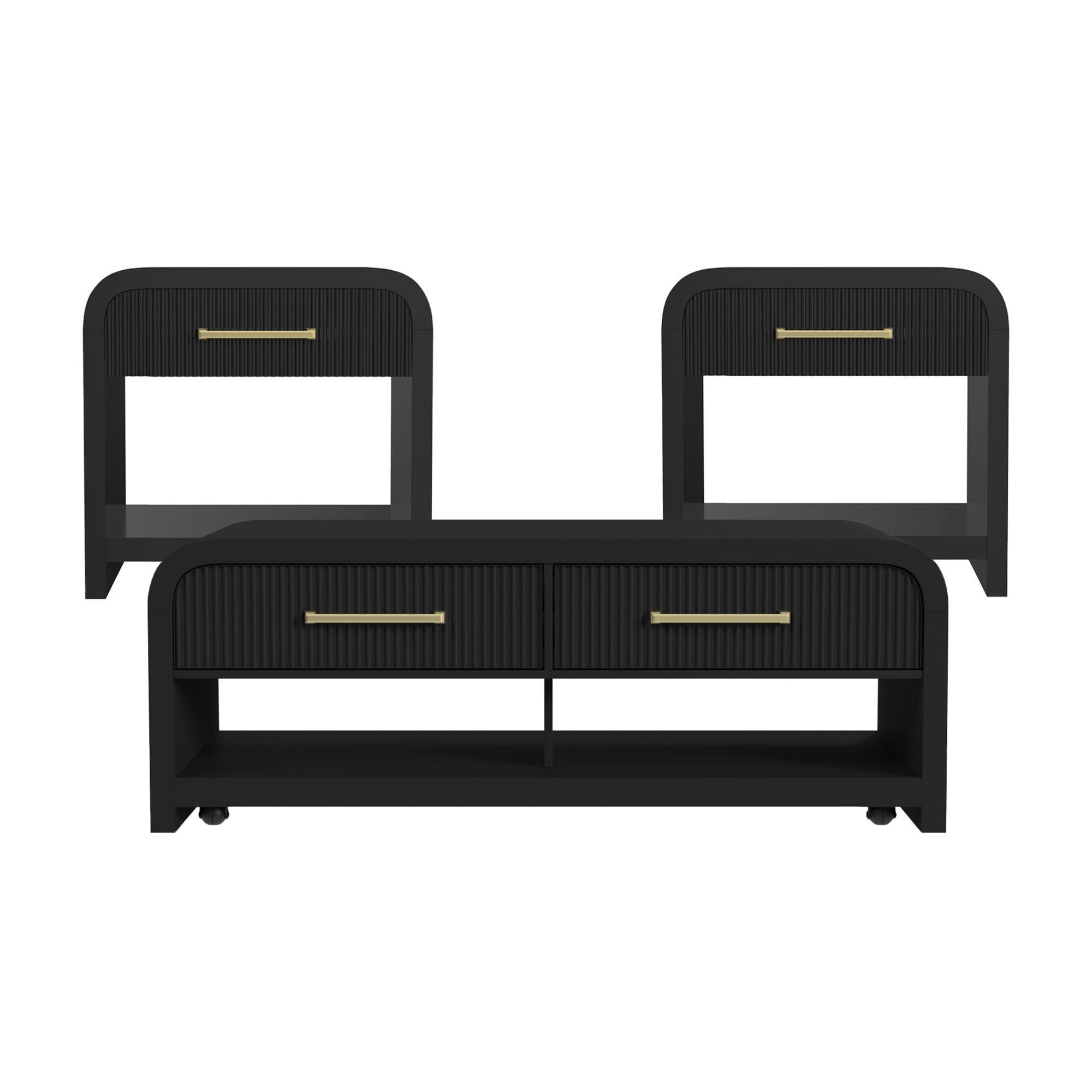 Picket House Furnishings Woodridge 3Pc Occasional Table Set In Black ... with Picket House Turner 3 Piece Occasional Table Set With Lift Top