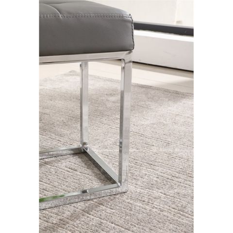 Plata Import Reign Tufted Metal Bench In Gray Faux Leather ... inside The Enduring Appeal of the Plata Import Reign Tufted Bench
