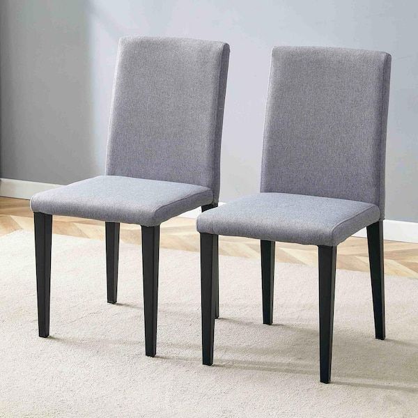 Polibi Black,Light Gray Linen Metal Frame Dining Chairs Set Of 2 Rs21 ... in Elevate Your Entryway with the Chic Theabella Bench Design