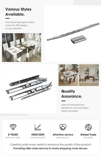 Pop-Up Spring Extension Rail Dining Table Slide For Table Lift ... pertaining to Understanding the mechanics behind slide mechanism dining tables