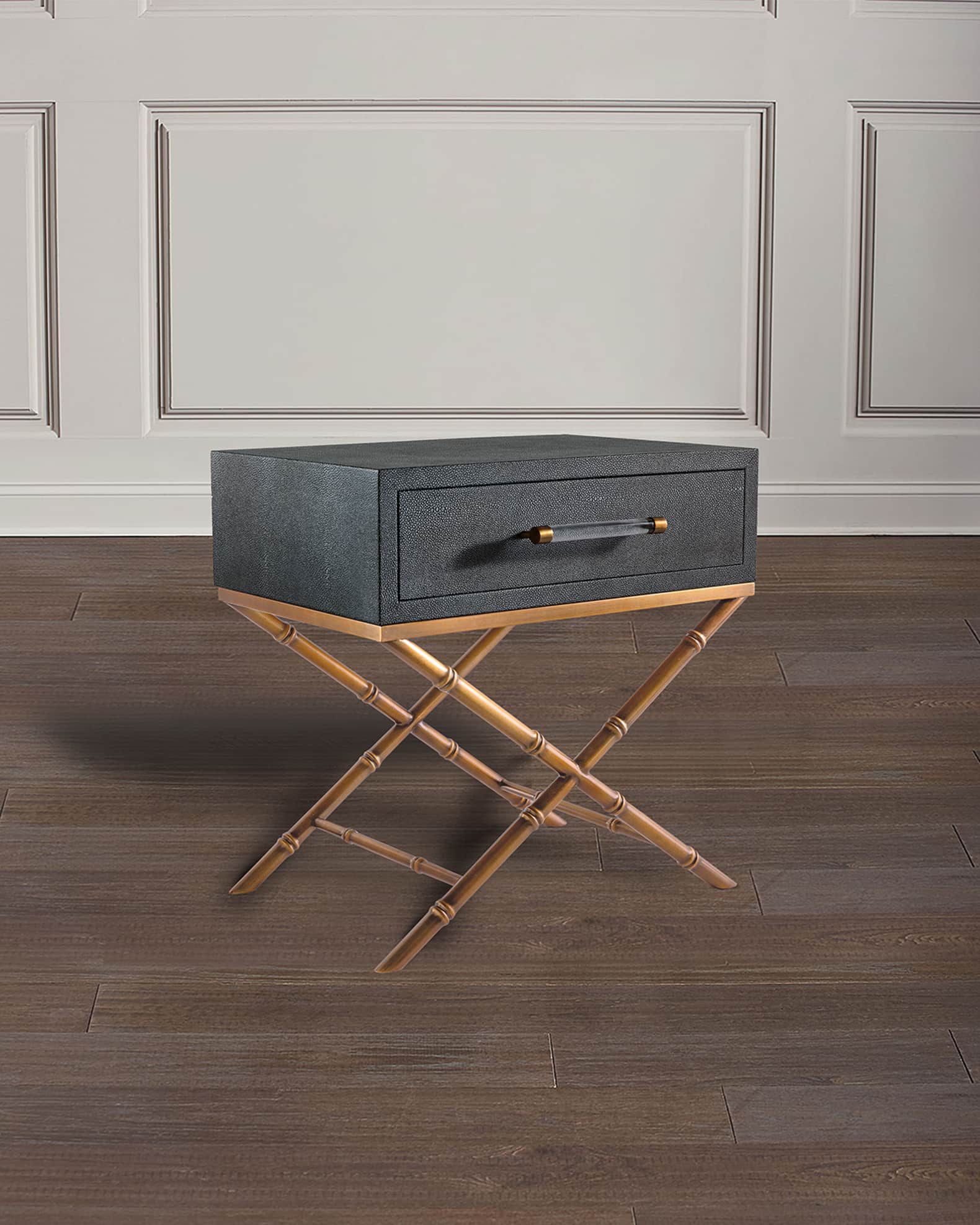 Port 68 Cairo Faux Shagreen End Table | Neiman Marcus in Choosing the Perfect Black Faux Shagreen End Table for Your Home