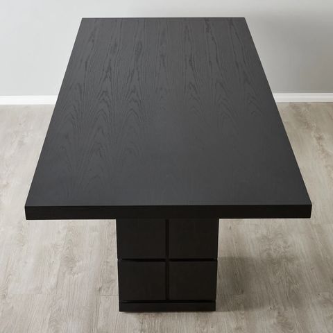 Portofino Ii Black Wooden Dining Table for Oak Solid Wood Black Dining Table, Black Color / 63" Table