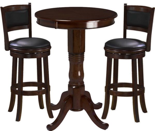 Pub Table Set 3 Piece Cappuccino - Elite Home Gamerooms regarding Cappuccino Table Set, 3 Piece Set
