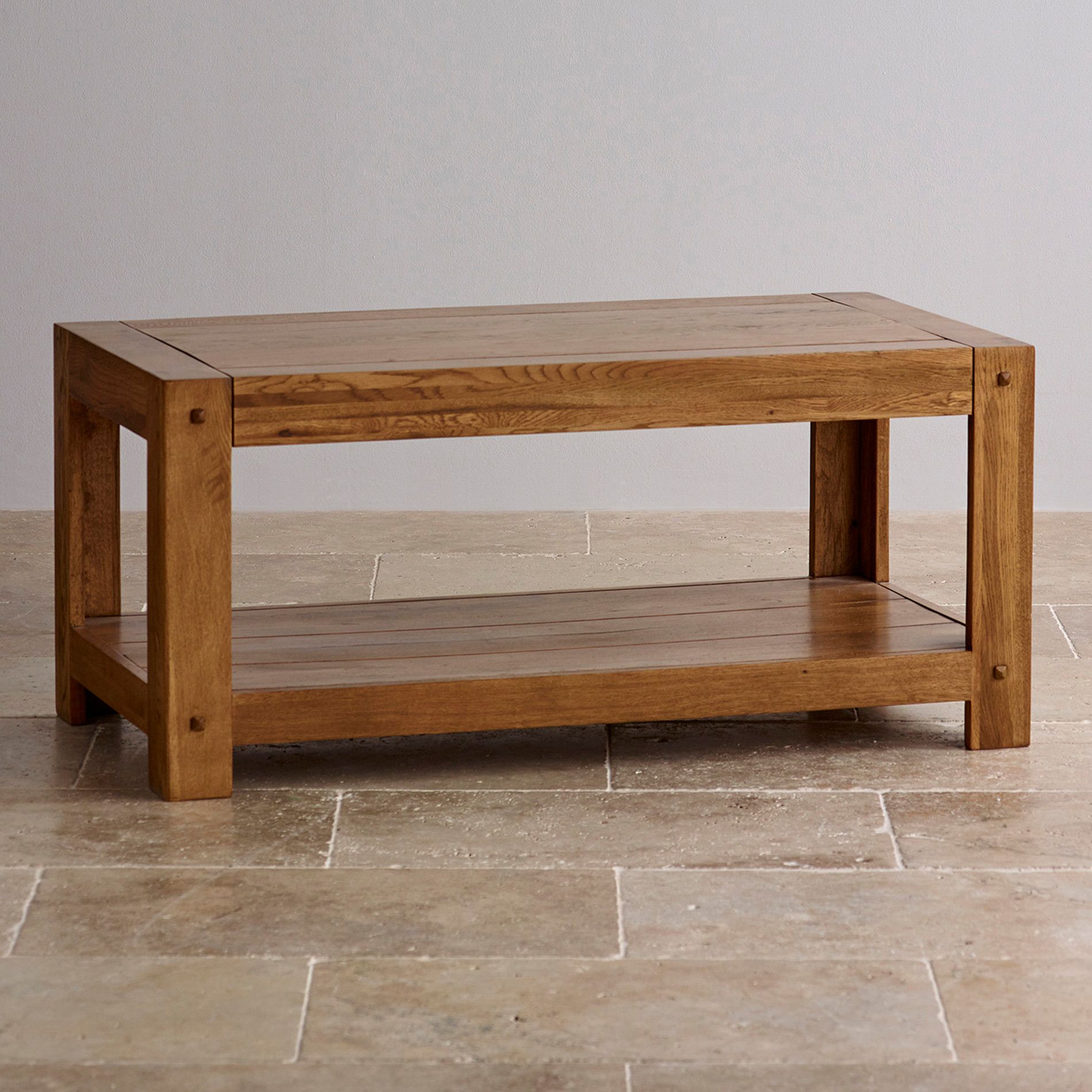 Quercus Coffee Table In Rustic Solid Oak | Oak Furniture Land regarding The Craftsmanship Behind Your Natural Oak Coffee Table