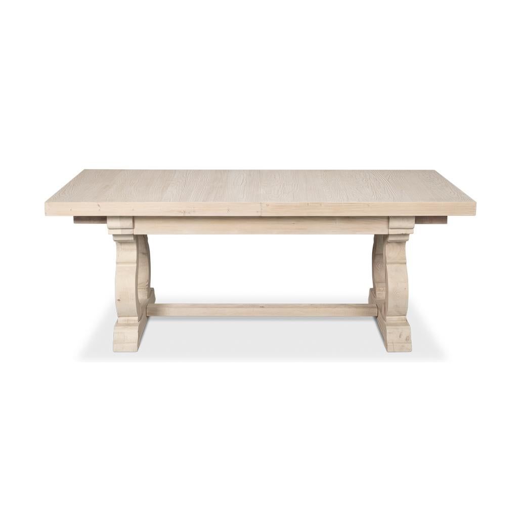 Reclaimed Pine Whitewash Dining Table For Sale At 1Stdibs regarding Understanding the timeless appeal of farmhouse dining table white wash finish