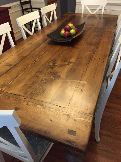 Reclaimed Wood Dining Table With A 2" Thick Plank Top, Breadboards, And ... inside Rustic Dining Table Handmade From Reclaimed Wood