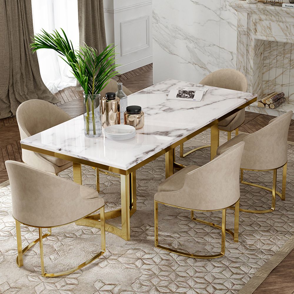 Rectangle Modern Marble Dining Table regarding Contemporary Marble Dining Table Design