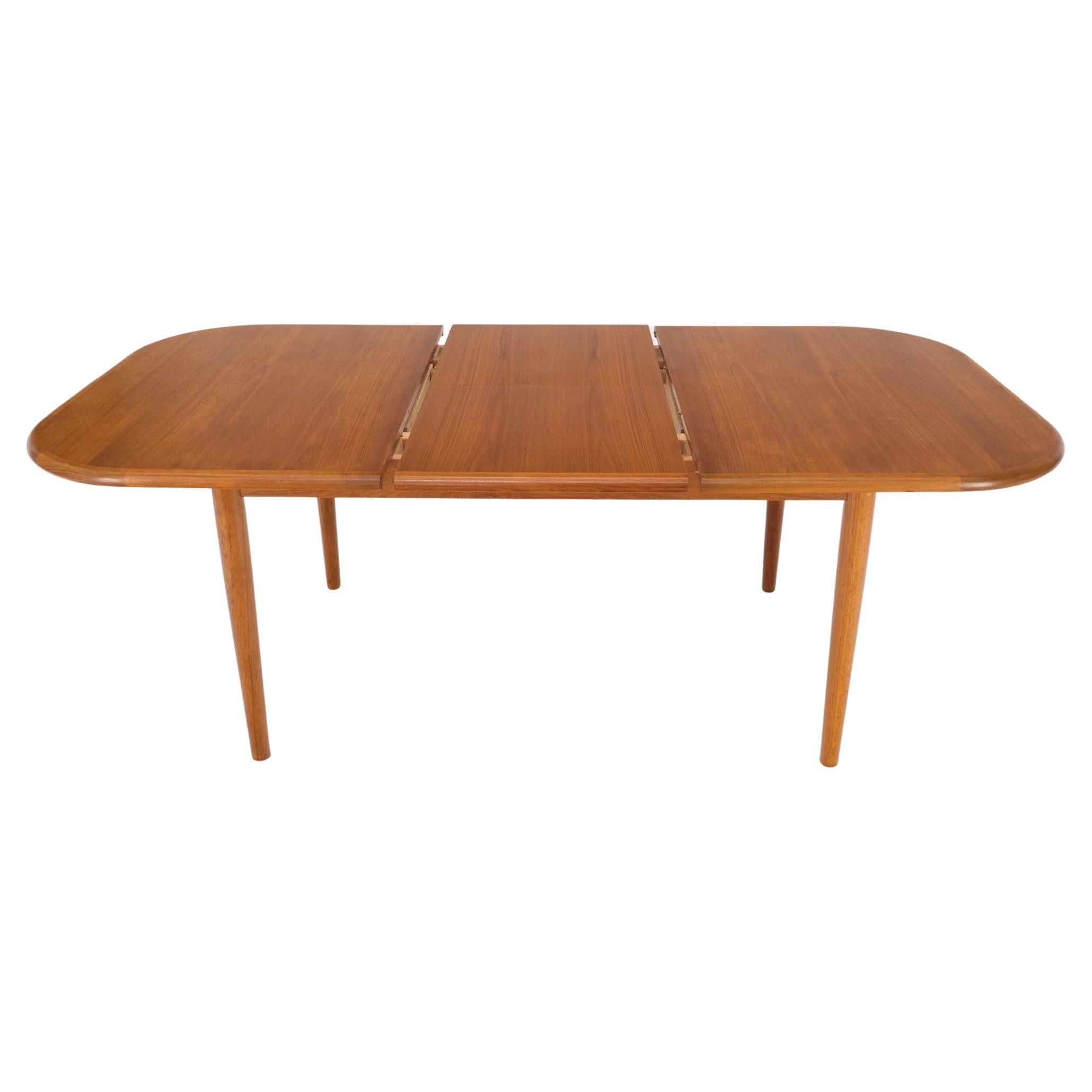 Rectangle Round Corners Teak Midcentury Danish Modern Dining Table Pop ... with regard to Mid Century Dining Table With Round Edges